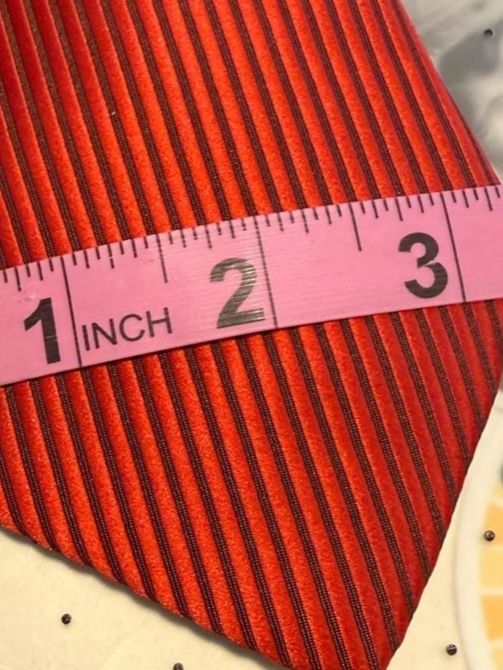 Balenciaga Red  Striped Silk Tie 60